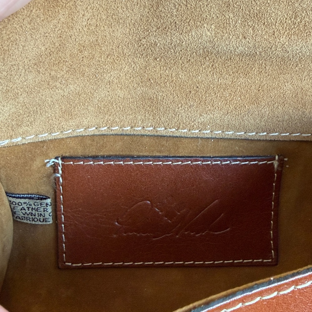 Patricia Nash Amatrice Tooled Italian Leather Roll Crossbody Bag Brown - Picture 10 of 10